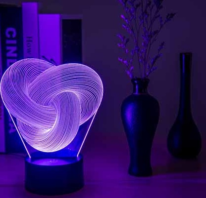 Twist Abstract LED 3D Night Light Touch Control - Image 2