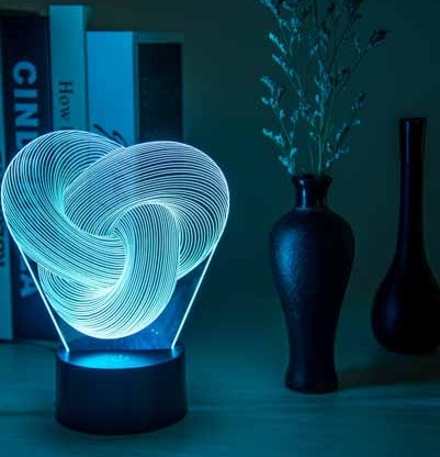 Twist Abstract LED 3D Night Light Touch Control - Image 3
