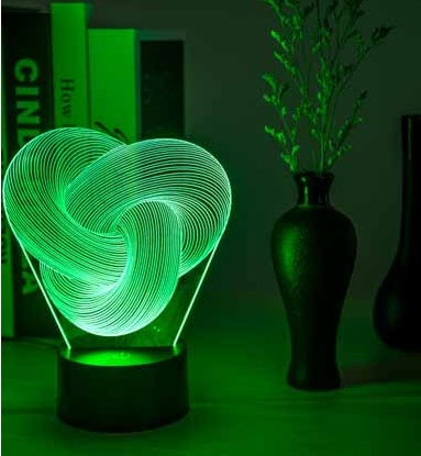 Twist Abstract LED 3D Night Light Touch Control - Image 6